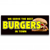 Burgers Vinyl Banner with Optional Sizes (Made in the USA)