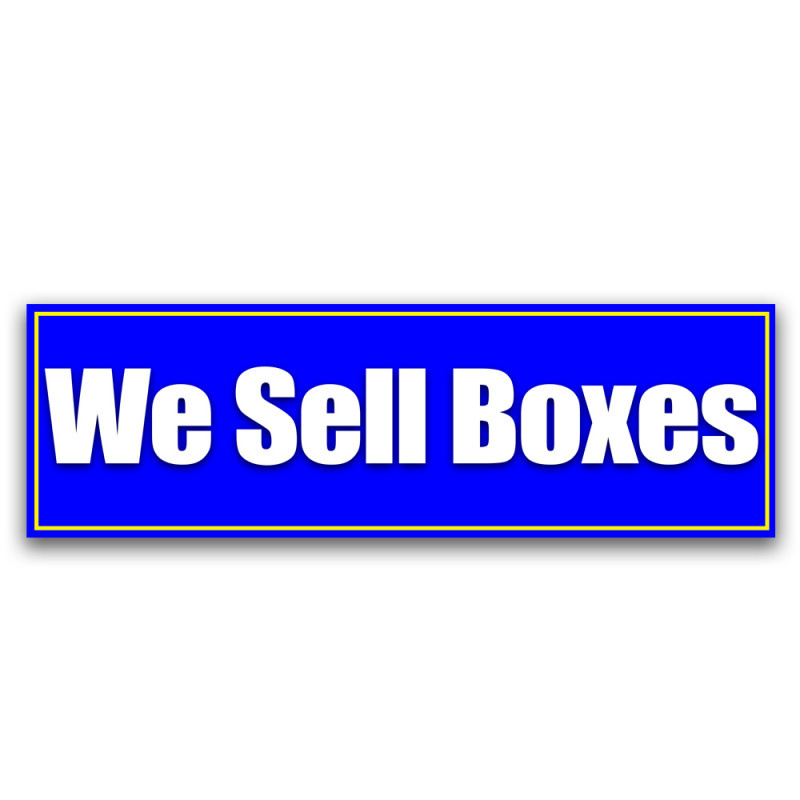 We Sell Boxes Vinyl Banner 5 Feet Wide by 2 Feet Tall