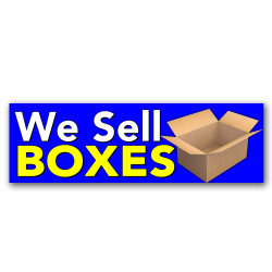 We sell Boxes Vinyl Banner...
