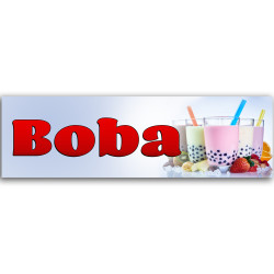 Boba Vinyl Banner with...