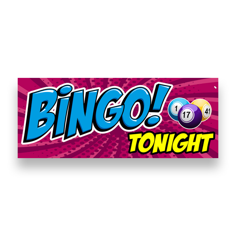 BINGO Tonight Vinyl Banner with Optional Sizes (Made in the USA)