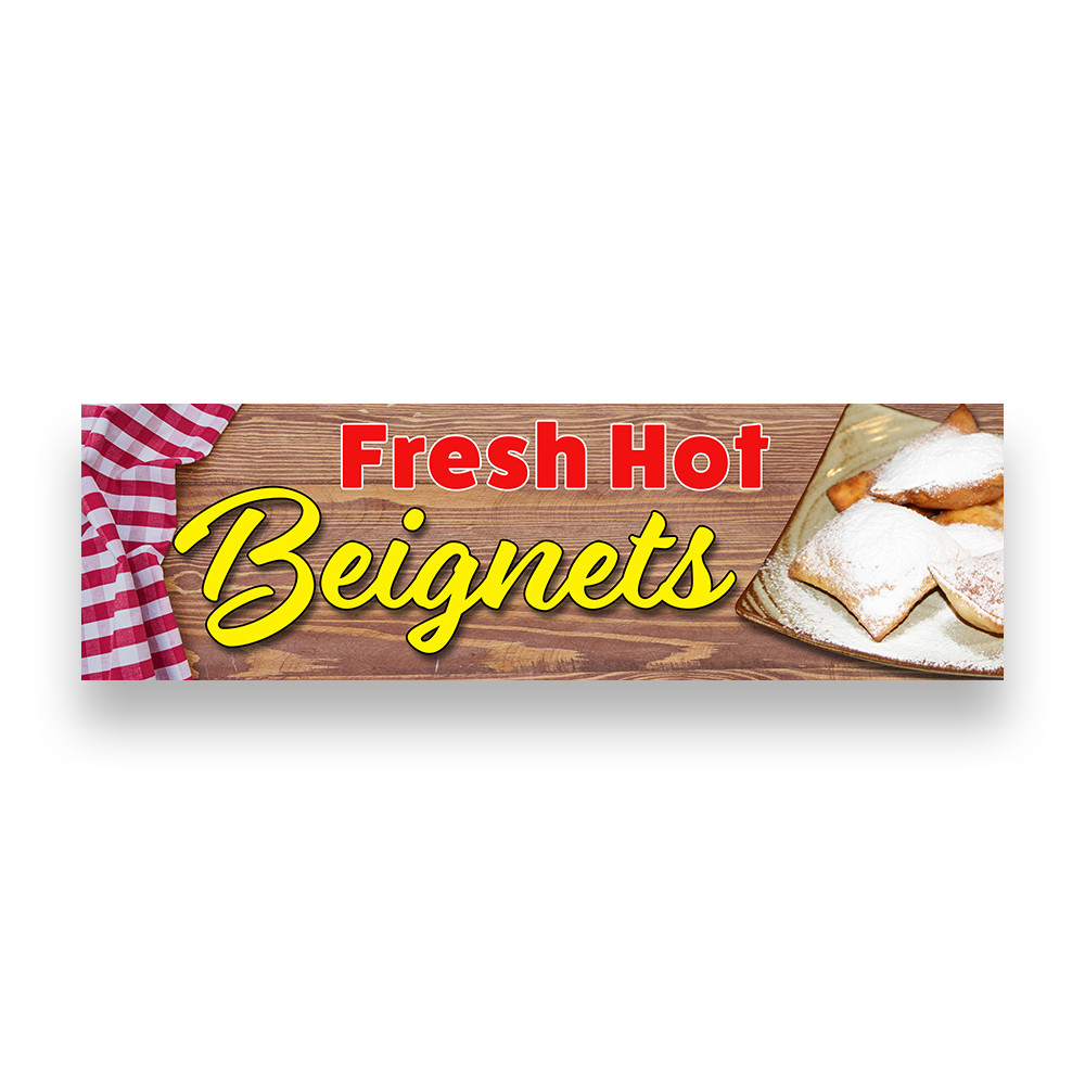FRESH HOT BEIGNETS Vinyl Banner with Optional Sizes (Made in the USA ...