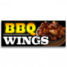 BBQ wings Vinyl Banner with Optional Sizes (Made in the USA)