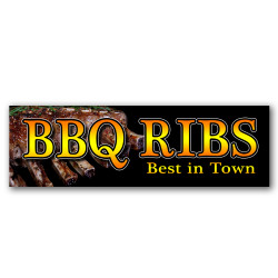 BBQ Ribs Vinyl Banner with...