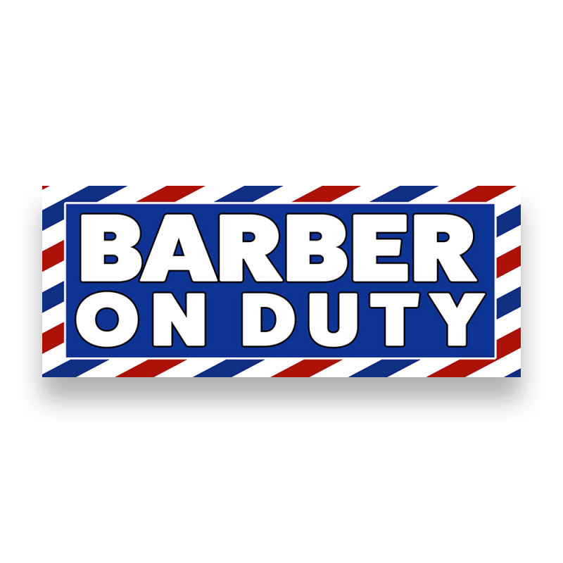 Barber Shop Beauty Salon Blue Red 13 Oz Vinyl Banner Sign With Grommets 