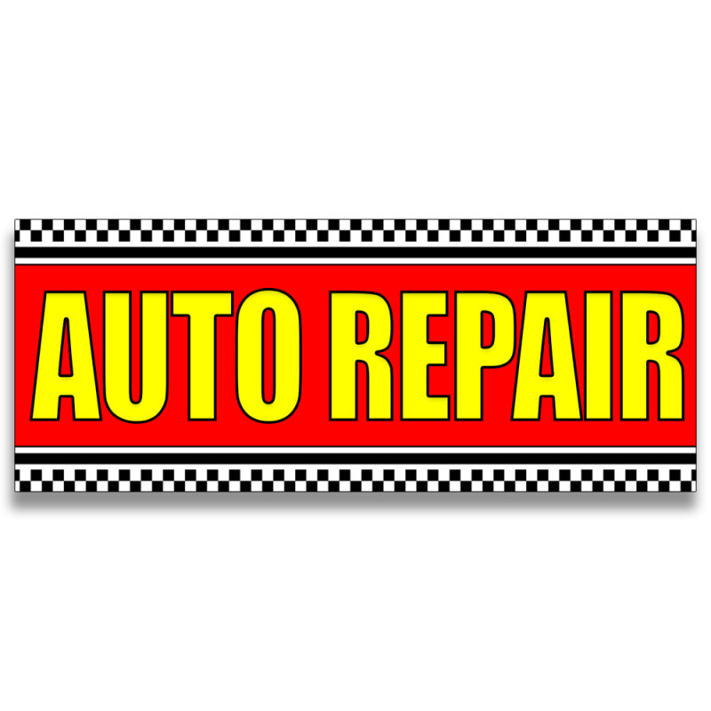 Auto Repair Vinyl Banner with Optional Sizes (Made in the USA)