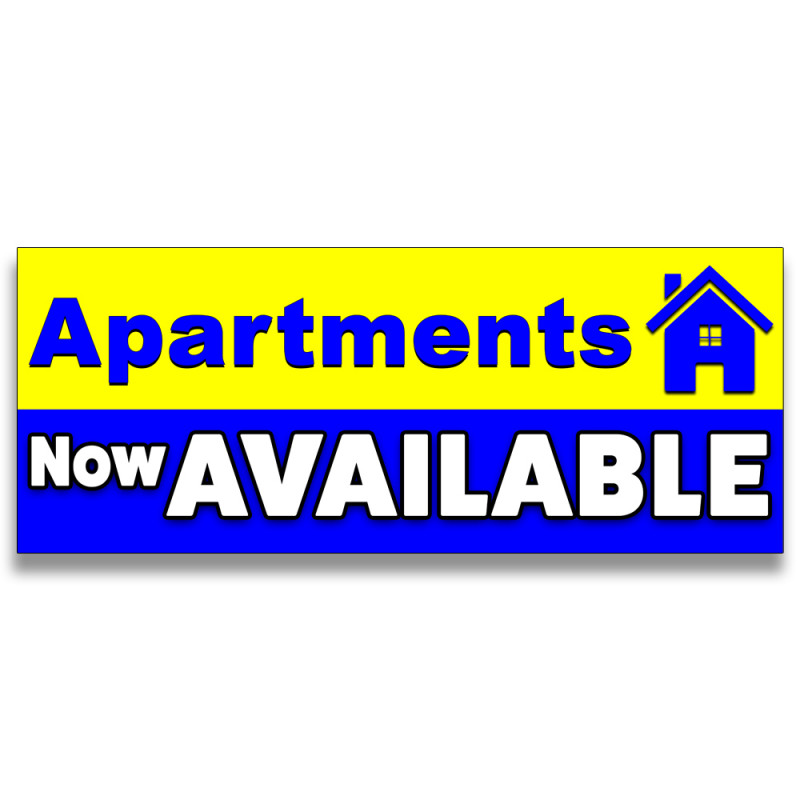 Apartments Available Now Vinyl Banner with Optional Sizes (Made in the USA)