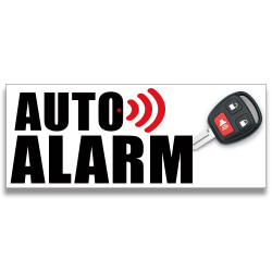 Auto Alarm Vinyl Banner with Optional Sizes (Made in the USA)