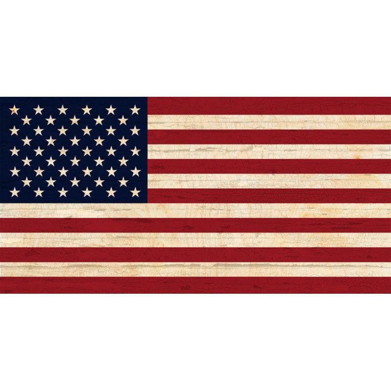 US Flag Pattern Vintage Wood Look Vinyl Banner 60" x 120" Vinyl Banner (Made in the USA)