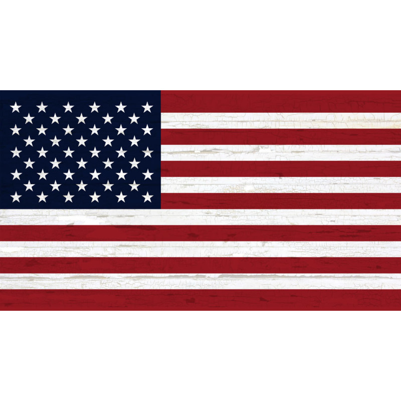 US Flag Pattern Vintage White Wood Look Vinyl Banner 60" x 120" Vinyl Banner (Made in the USA)