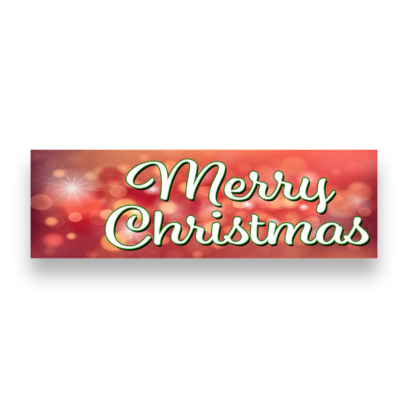 Merry Christmas Vinyl Banner 5 Feet Wide by 2 Feet Tall