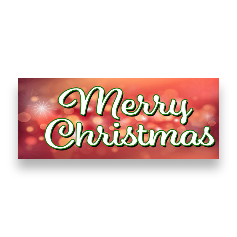 MERRY CHRISTMAS Vinyl Banner with Optional Sizes (Made in the USA)