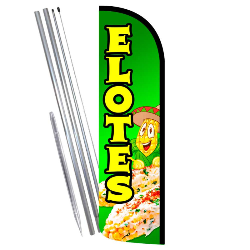 ELOTES Premium Windless Feather Flag Bundle (Complete Kit) OR Optional Replacement Flag Only