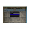 Thin Blue Line US Flag Police Support Vintage Wood Look 42" x 78" Magnetic Garage Banner For Steel Garage Doors