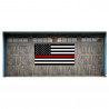 Thin Red Line US Flag Firefighter Support Vintage Wood Look 42" x 78" Magnetic Garage Banner For Steel Garage Doors