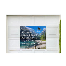 Vista Products Isaiah 40 "Mount Up with Wings as Eagles Magnetic 42" x 47" Garage Banner for Steel Garage Doors
