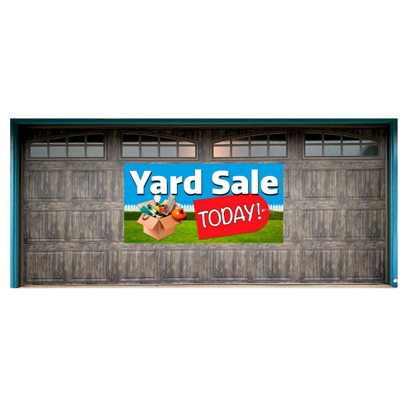Yard Sale Today! Magnetic 42" x 84" Garage Banner For Steel Garage Doors