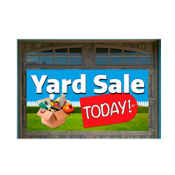 Yard Sale Today! Magnetic 42" x 84" Garage Banner For Steel Garage Doors