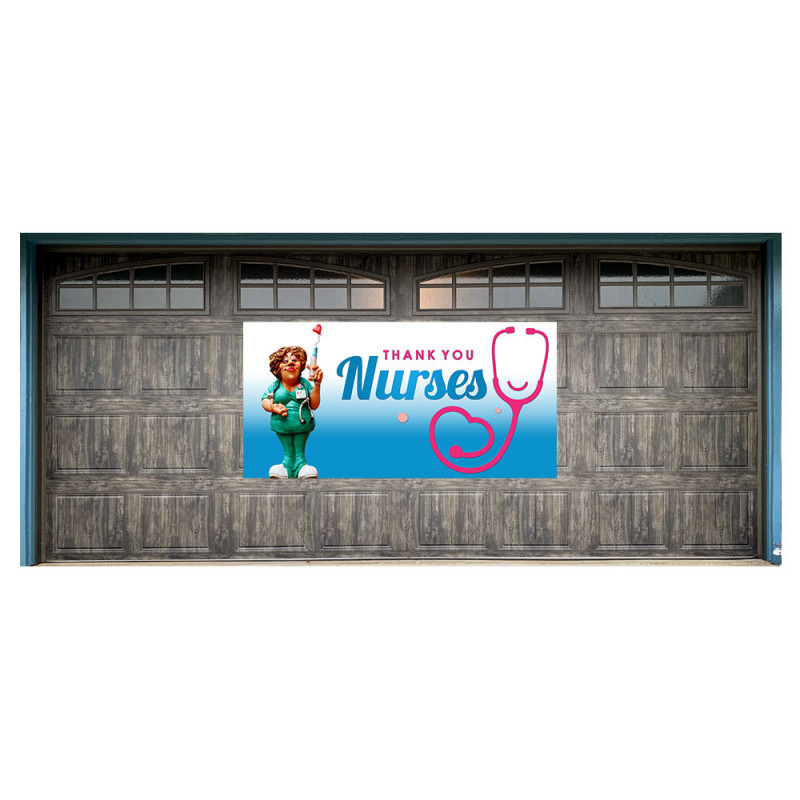 Thank You Nurses Magnetic 42" x 84" Garage Banner For Steel Garage Doors