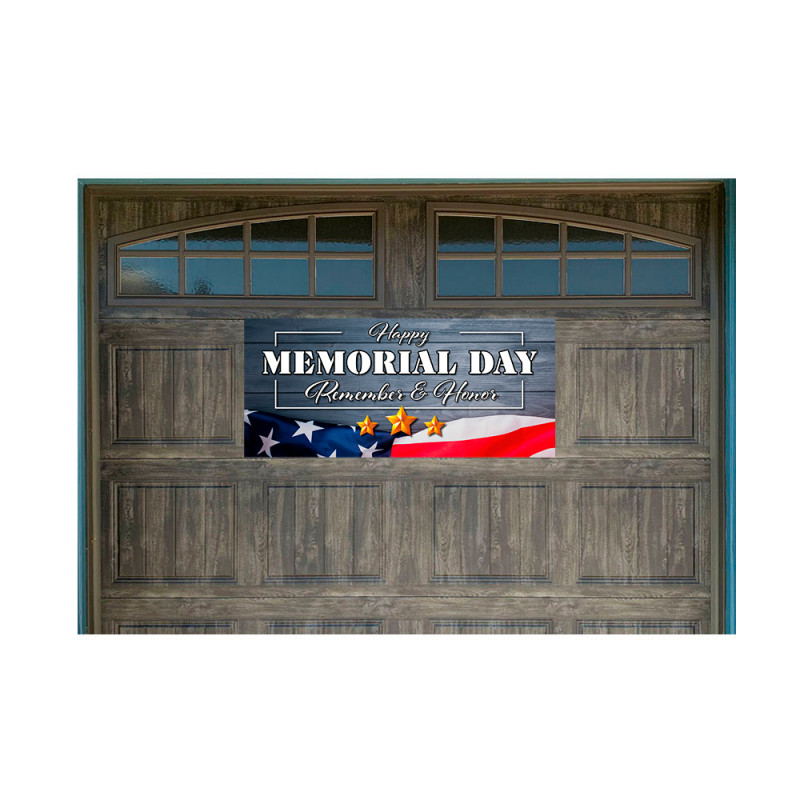 Memorial Day 21" x 47" Magnetic Garage Banner For Steel Garage Doors