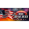 Happy 4th of July (Fireworks) 21" x 47" Magnetic Garage Banner For Steel Garage Doors