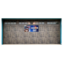 Happy Labor Day 21" x 47" Magnetic Garage Banner For Steel Garage Doors