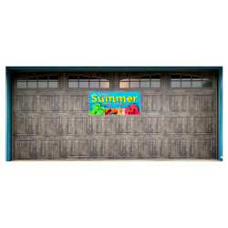 Happy Summer 21" x 47" Magnetic Garage Banner For Steel Garage Doors