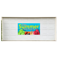 Happy Summer 42" x 84" Magnetic Garage Banner For Steel Garage Doors