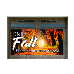 Hello Fall 42" x 84" Magnetic Garage Banner For Steel Garage Doors