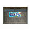 The Party Is Here 21" x 47" Magnetic Garage Banner For Steel Garage Doors