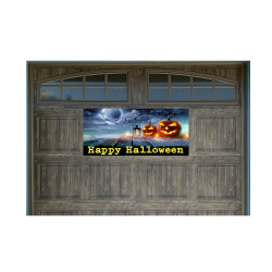 Happy Halloween 21" x 47" Magnetic Garage Banner For Steel Garage Doors