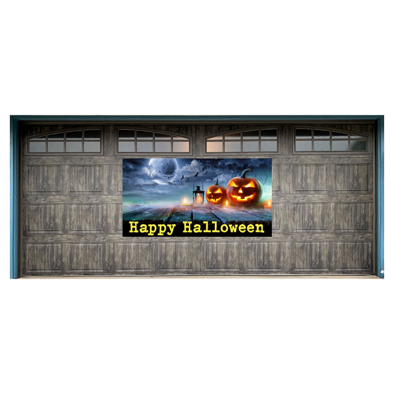 Happy Halloween 42" x 84" Magnetic Garage Banner For Steel Garage Doors