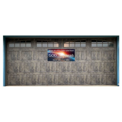 God vs Ateroids 21" x 47" Magnetic Garage Banner For Steel Garage Doors