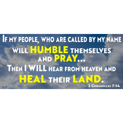 Heal their Land 2 Chronicles 7:14 21" x 47" Magnetic Garage Banner For Steel Garage Doors