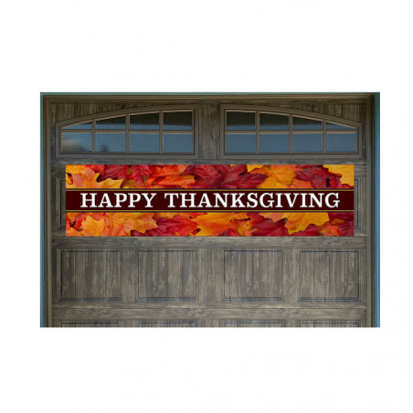 Happy Thanksgiving Magnetic 21" x 84" Garage Banner For Steel Garage Doors