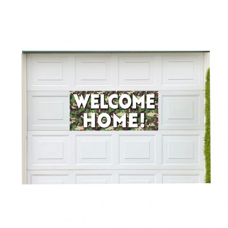 VF Display Welcome Home! (Camouflage) 21" x 47" Garage Banner for Steel