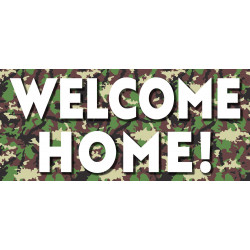 Welcome Home! Camouflage 21" x 47" Magnetic Garage Banner For Steel Garage Doors