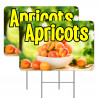 Apricots 2 Pack Yard Signs 16" x 24" - Double-Sided Print, with Metal Stakes Made in The USA 841098108656
