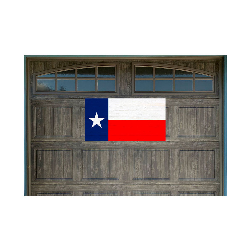 Texas Flag Vintage Wood Look 21" x 40" Magnetic Garage Banner For Steel Garage Doors