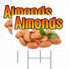 Almonds 2 Pack Yard Signs 16" x 24" - Double-Sided Print, with Metal Stakes Made in The USA 841098108670
