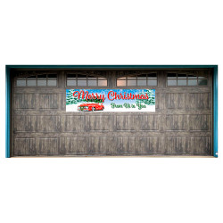 Merry Christmas From Us To You 21" x 84" Garage Banner For Steel Garage Doors