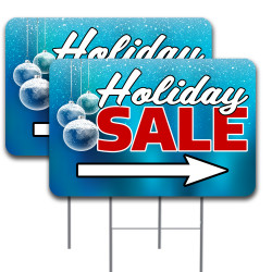 Holiday Sale Arrow 2 Pack Double-Sided Yard Signs 16" x 24" with Metal Stakes (Made in Texas)