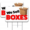 We Sell BOXES 2 Pack Double-Sided Yard Sign 16" x 24" with Metal Stakes (Made in Texas)