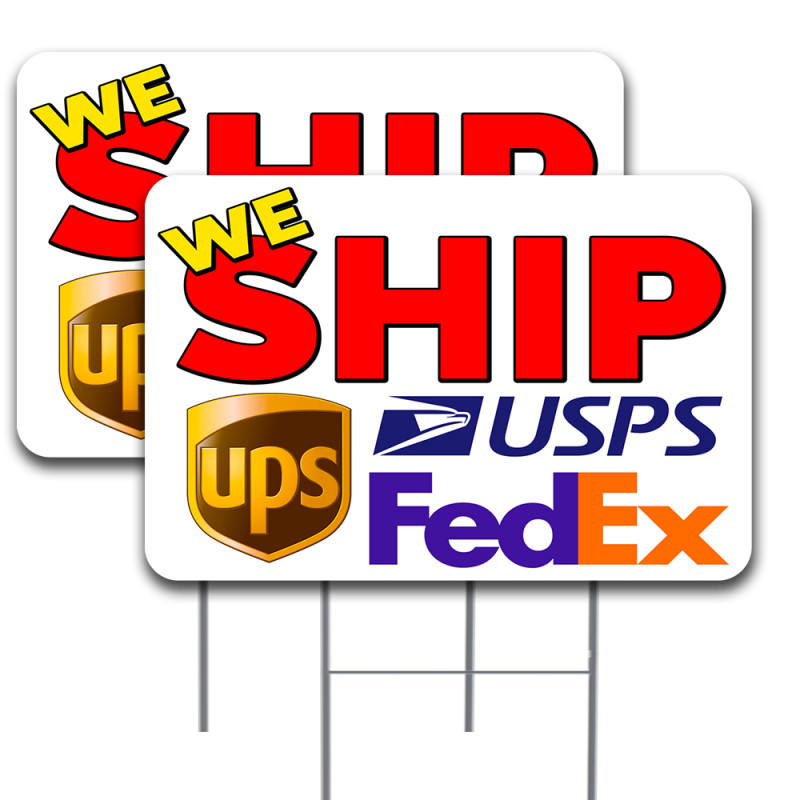 Drop Packages Here Sign – 12x18 Inches, Aluminum, Multi-Color – For FedEx, USPS, Amazon, UPS, DHL