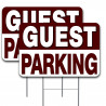GUEST PARKING 2 Pack Double-Sided Yard Signs 16" x 24" with Metal Stakes (Made in Texas)