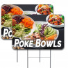 POKE BOWL 2 Pack Double-Sided Yard Signs 16" x 24" with Metal Stakes (Made in Texas)