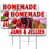 HOMEMADE JAMS & JELLIES 2 Pack Double-Sided Yard Signs 16" x 24" with Metal Stakes (Made in Texas)