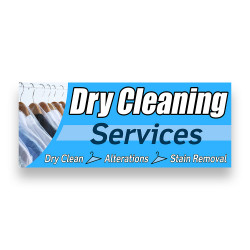 Dry Cleaning Services Vinyl Banner with Optional Sizes (Made in the USA)