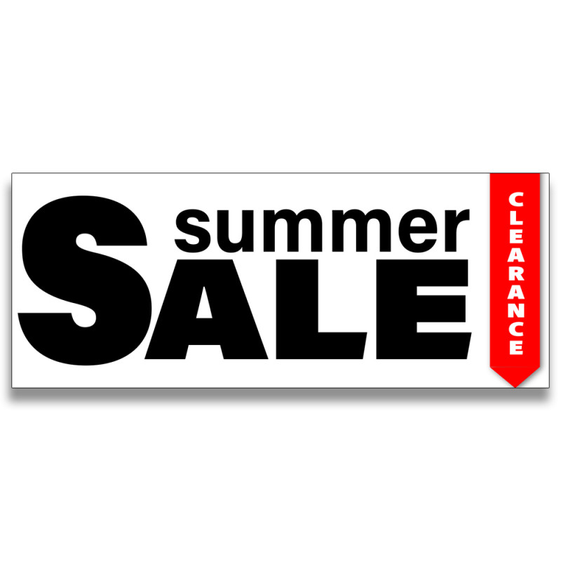 Summer Clearance Sale Vinyl Banner with Optional Sizes (Made in the USA)