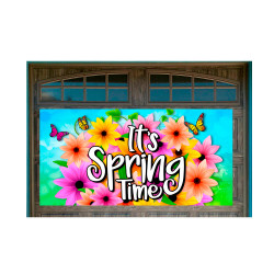 Its Spring Time! 42" x 84" Magnetic Garage Banner For Steel Garage Doors